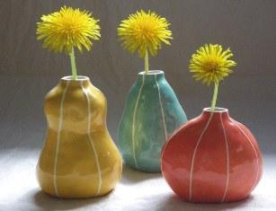 VIT ceramic, bud vase collection, modern pottery, contemporary, bright colors, kri kri studio, Seattle
