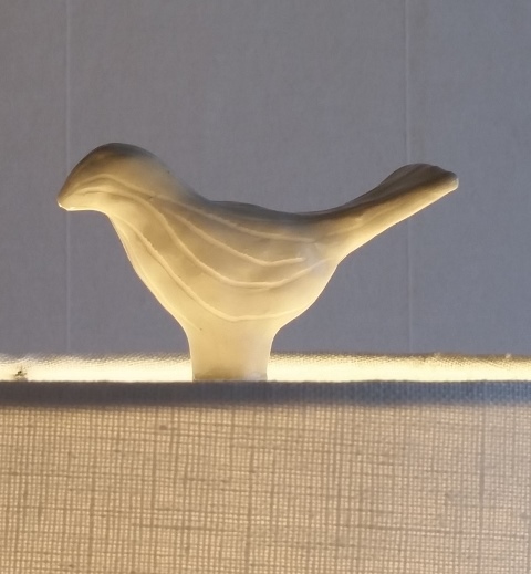 Bird finial, gray scrafitto Bird finial, gray scrafitto