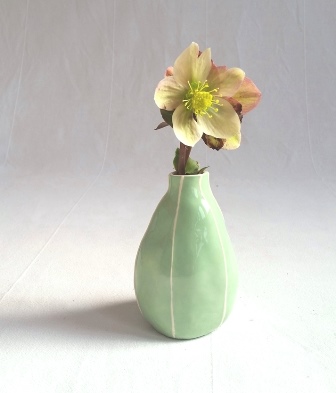 Pear bud vase, light green